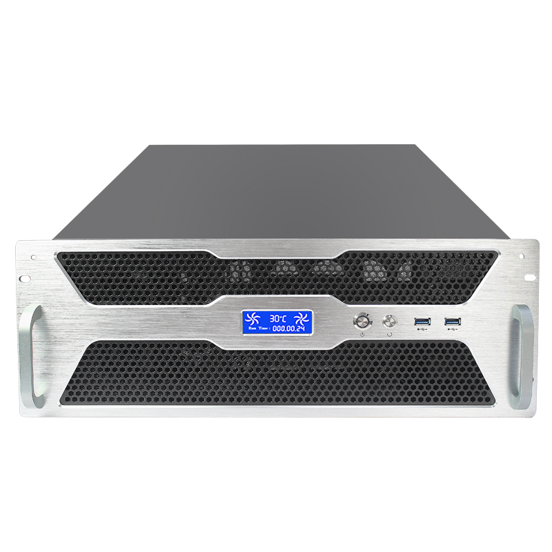 4u服务器机箱ATX主板多硬盘位带温控屏IPFS/bhd工业控制设备机箱
