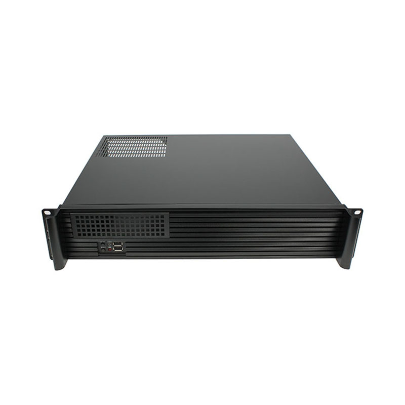 卧式2U服务器机箱铝面板390MM深4个3.5寸硬盘监控机箱定制