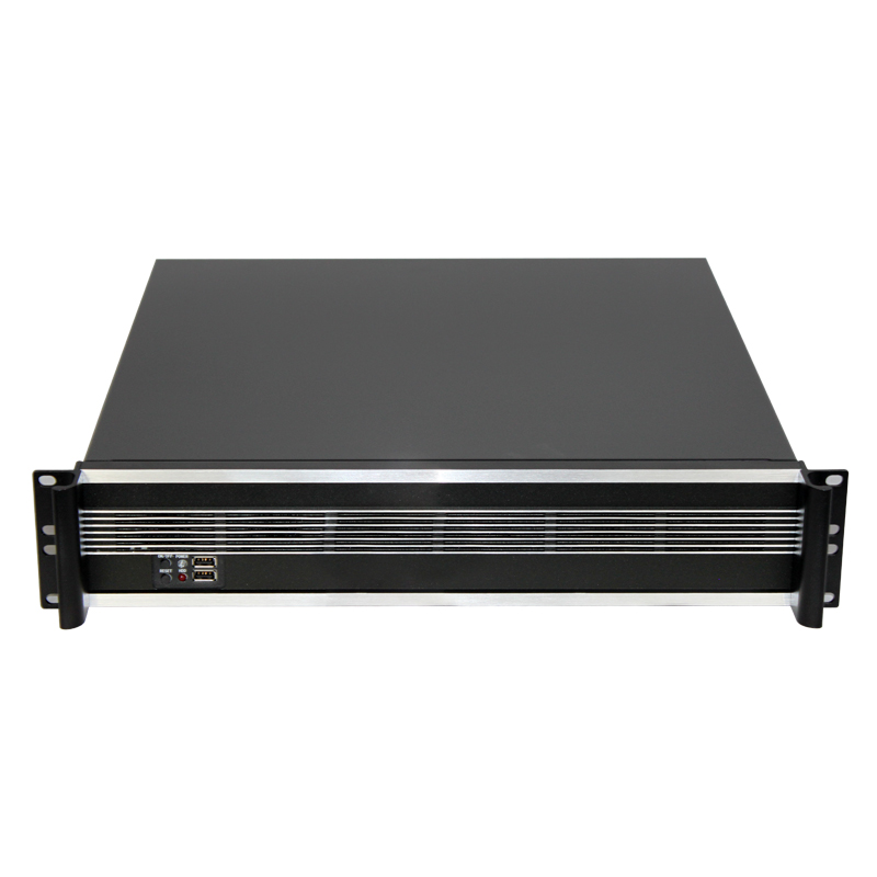 2U机箱短450MM深铝面板9个硬盘位atx电源4槽工业存储服务器机箱K245L2