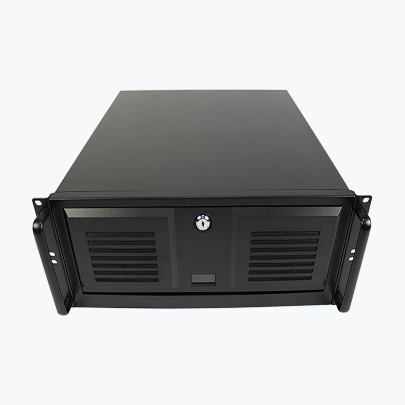 K445S 4U工控机箱450MM深带锁塑胶面板服务器存储机箱