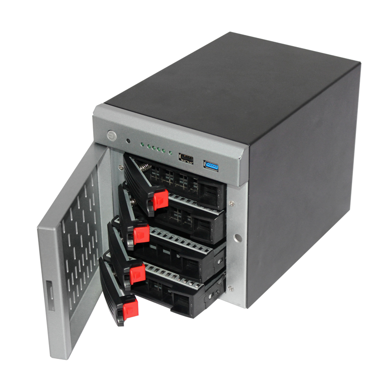 NAS 4trays storage network chassis with door drive server case 