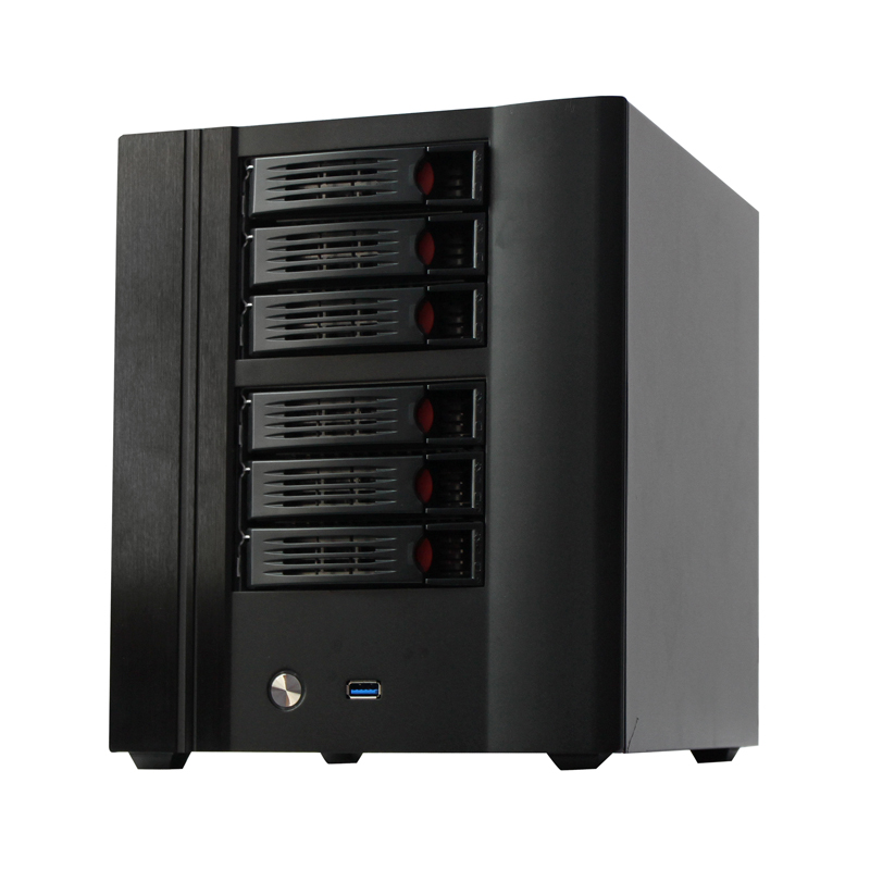 Hot swap 6 bays Desktop NAS server case nas computer case with USB 3.0 fits mini ITX Applied in Office