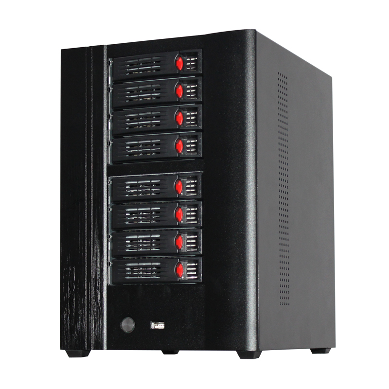 Good price 8 bay nas server case network nas storage server mini itx case with hot swap