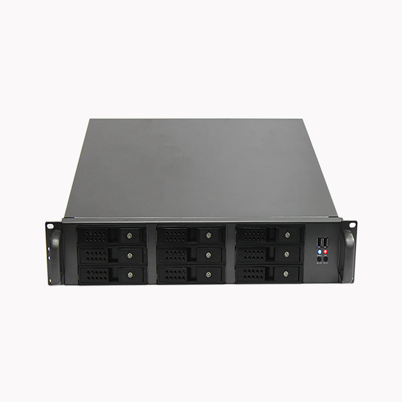 R248-9 2U服务器机箱9个3.5寸热插拔硬盘位2U热插拔机箱9个硬盘位ATX主板480MM深7个扩展槽工业存储机箱