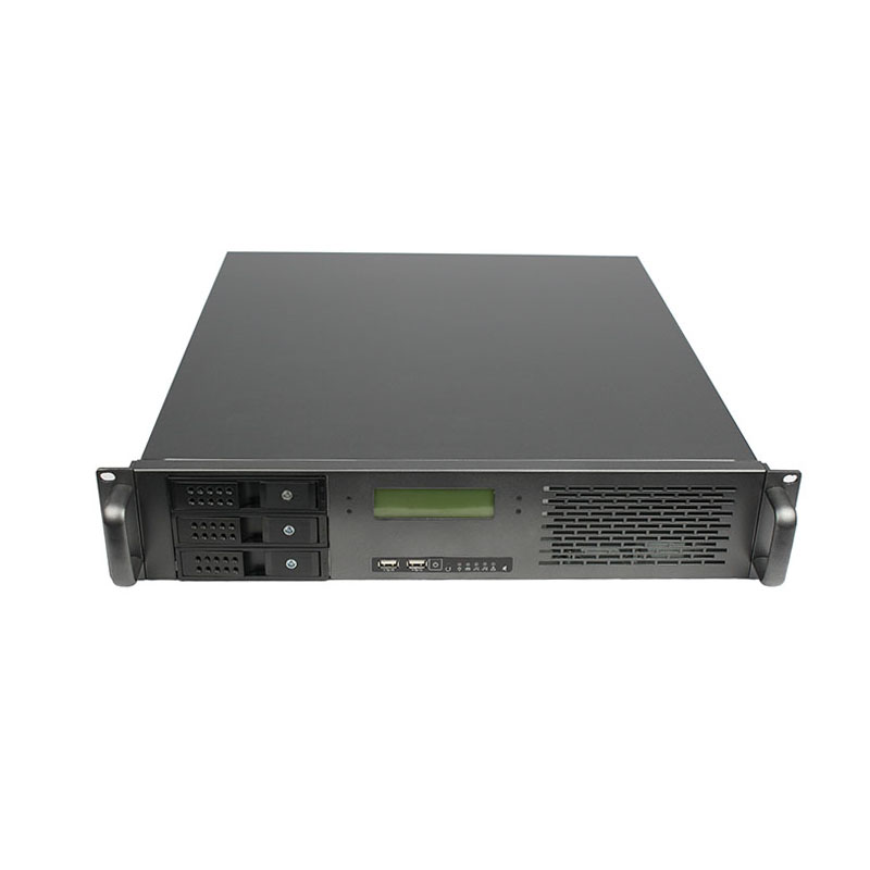 Custom Black 2U Rackmount Chassis Server Case with Low MOQ 9.6*9.6 mainboard with temperature screen