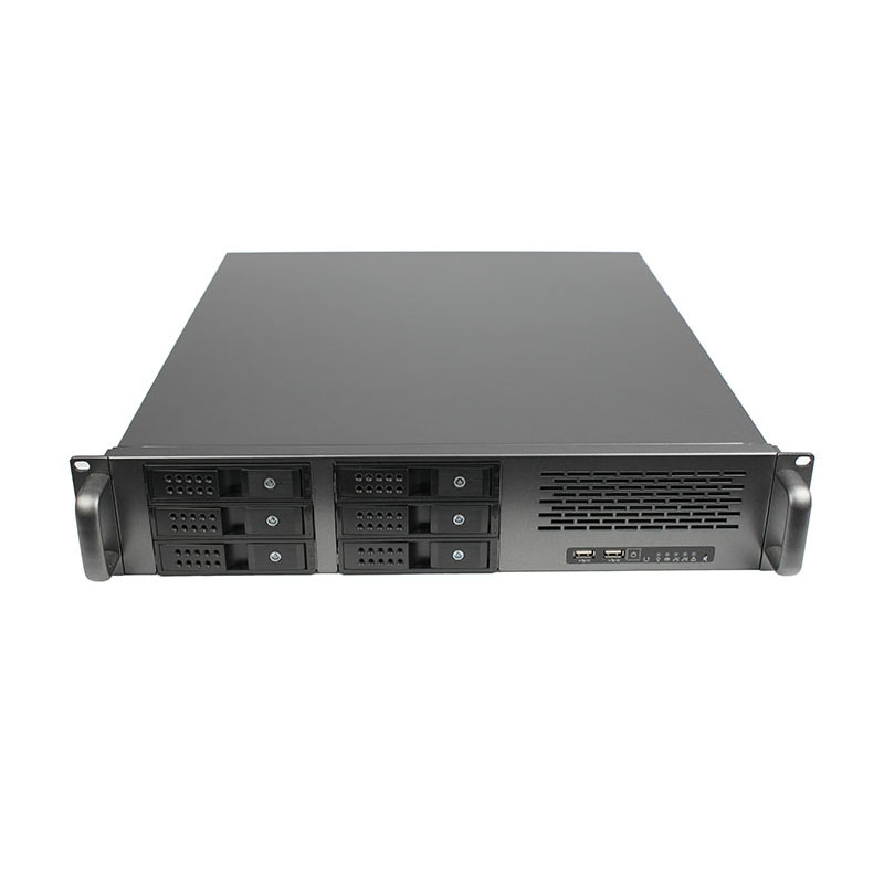 R248-6 2U机箱热插拔6盘位2u服务器机箱6盘位热插拔机箱ATX主板冗余电源650W USB3.0