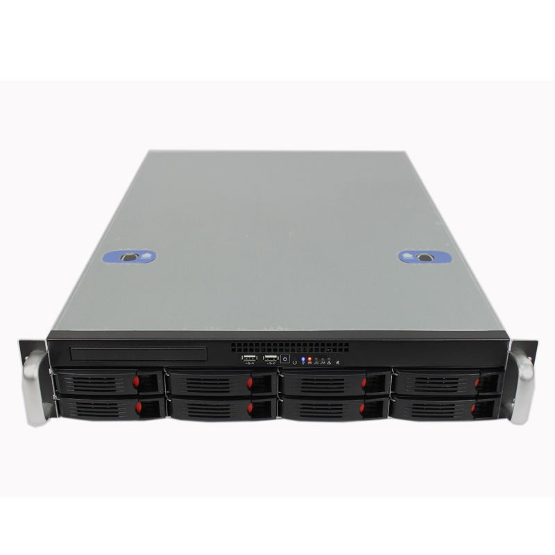 2U工控机箱8盘位热插拔KTV监控存储服务器机箱NVR大板工业机箱