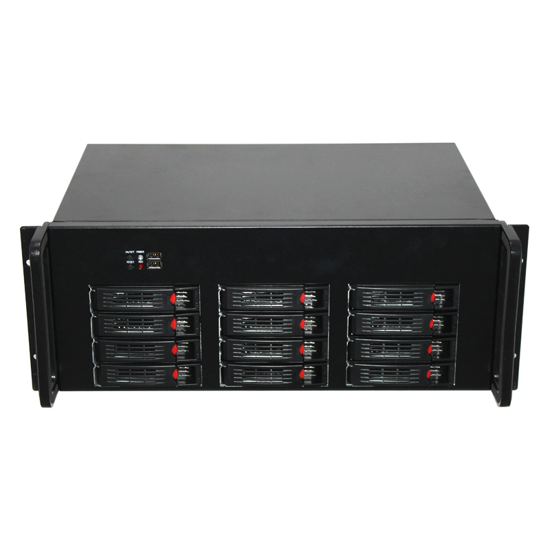 4U 19inch Rackmount 12bay hotswap server storage case cctv storage server